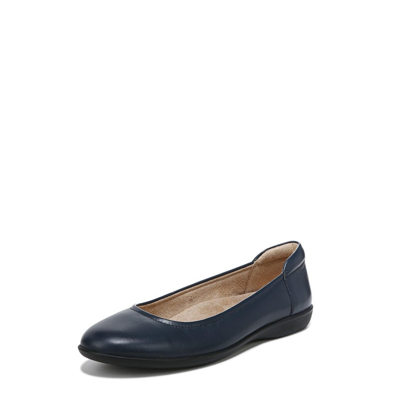 Naturalizer Womens Flexy Comfortable Slip On Round Toe Ballet Flats ,Navy Leather,8 W US - Image 1